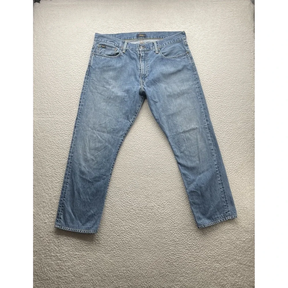 Polo Ralph Lauren Jeans Mens 38x30 (Tag 36x32) Hampton Relaxed Straight Stone
